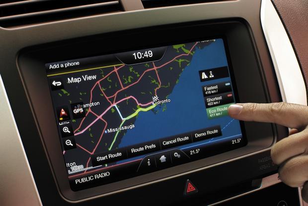 What do car navigation systems show the driver?